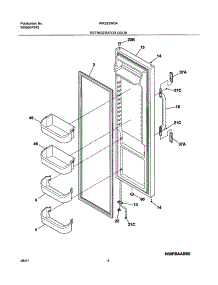 05 - Refrigerator Door parts for White Westinghouse Refrigerator WRS23W0AQ1 from AppliancePartsPros.com