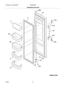 05 - Refrigerator Door parts for White Westinghouse Refrigerator WRS6R3EW0 from AppliancePartsPros.com