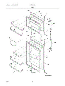 03 - Door parts for White Westinghouse Refrigerator WRT15MB3AW4 from AppliancePartsPros.com