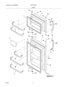 03 - Door parts for White Westinghouse Refrigerator WWTR1502KW5 from AppliancePartsPros.com