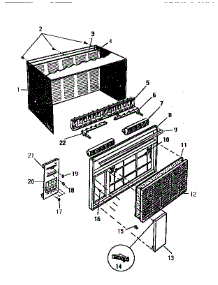 02 - Cabinet, Front, Wrapper parts for Frigidaire Air Conditioner AH127J2A2 from AppliancePartsPros.com