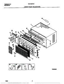 02 - Cabinet Front And Wrapper parts for Frigidaire Air Conditioner WAS185F2A1 from AppliancePartsPros.com