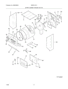 03 - Upper Cabinet / Drum Heater parts for White Westinghouse Washer Dryer Combo SWSG1031HS2 from AppliancePartsPros.com