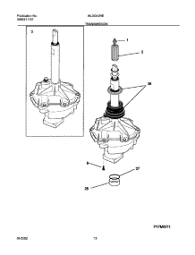 13 - Transmission parts for White Westinghouse Washer Dryer Combo WLXG42REW2 from AppliancePartsPros.com