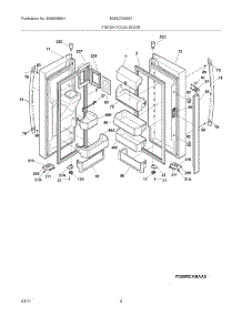 05 - Fresh Food Dood parts for Electrolux Refrigerator E23BC78ISS7 from AppliancePartsPros.com