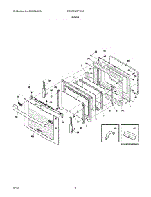07 - Door parts for Electrolux Oven EW27EW5CGS5 from AppliancePartsPros.com