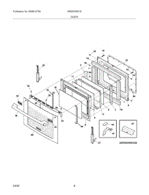 07 - Door parts for Electrolux Oven EW30EW5CGS2 from AppliancePartsPros.com