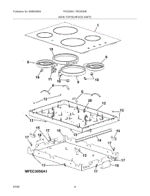 05 - Maintop parts for Frigidaire Cooktop FEC30S6AB1 from AppliancePartsPros.com