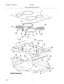 05 - Main Top parts for Frigidaire Cooktop FFEC3024LB1 from AppliancePartsPros.com