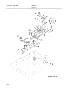 05 - Burner parts for Frigidaire Cooktop FGC30C3AWC from AppliancePartsPros.com