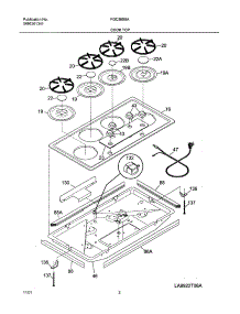 03 - Cooktop parts for Frigidaire Cooktop FGC36S5AWA from AppliancePartsPros.com