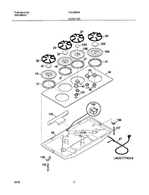 03 - Cooktop parts for Frigidaire Cooktop FGC36S6ASB from AppliancePartsPros.com
