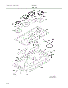 03 - Maintop parts for Frigidaire Cooktop FGC36S5ABC from AppliancePartsPros.com