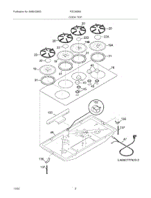03 - Maintop parts for Frigidaire Cooktop FGC36S6ASC from AppliancePartsPros.com
