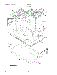 03 - Main Top parts for Frigidaire Cooktop FPGC3685KSB from AppliancePartsPros.com