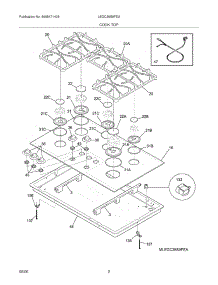 03 - Maintop parts for Frigidaire Cooktop LEGC36S9FEA from AppliancePartsPros.com