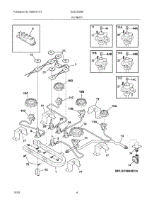 05 - Burner parts for Frigidaire Cooktop GLGC36S9EQA from AppliancePartsPros.com