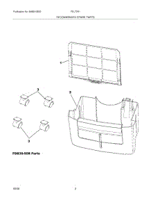 03 - Recommended Spare Parts parts for Frigidaire Dehumidifier FDL70R1 from AppliancePartsPros.com