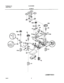 05 - Burner parts for Frigidaire Cooktop GLGC36S8KBA from AppliancePartsPros.com