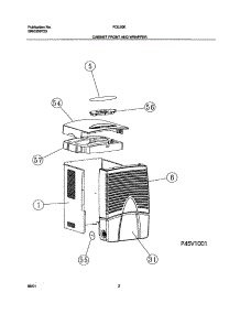 03 - Cabinet Front And Wrapper parts for Frigidaire Dehumidifier FDL50K1 from AppliancePartsPros.com