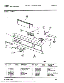 Control Panel parts for Frigidaire Dishwasher 61-1073-10 from AppliancePartsPros.com
