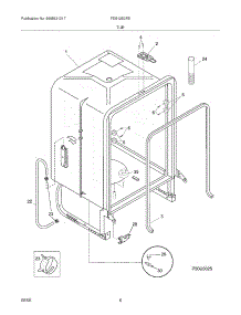 07 - Tub parts for Frigidaire Dishwasher FDB1250REC3 from AppliancePartsPros.com