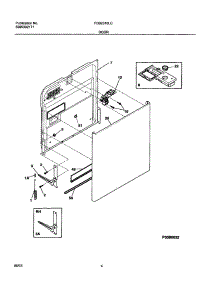 05 - Door parts for Frigidaire Dishwasher FDB2310LCB0 from AppliancePartsPros.com