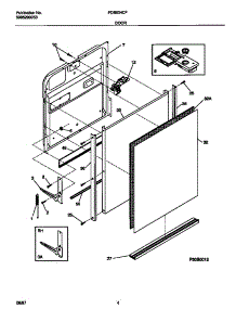 03 - Door parts for Frigidaire Dishwasher FDB634CFS0 from AppliancePartsPros.com