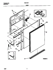 03 - Door parts for Frigidaire Dishwasher FDB737GFS0 from AppliancePartsPros.com