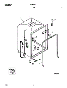 04 - Tub parts for Frigidaire Dishwasher FDB635RFR1 from AppliancePartsPros.com