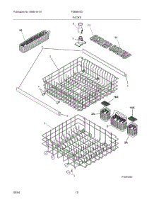 13 - Rack parts for Frigidaire Dishwasher FDB954SDS0 from AppliancePartsPros.com