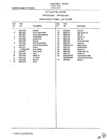 Door, Front Panel, Lint Filter Page 2 parts for Frigidaire Dryer 7308-80C from AppliancePartsPros.com