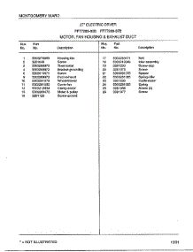 Motor /  Fan Housing And Exhaust Duct Page 2 parts for Frigidaire Dryer 7289-87B from AppliancePartsPros.com