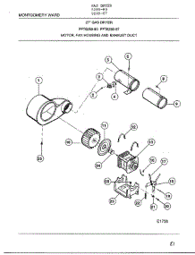 Motor, Fan Housing And Exhaust Duct parts for Frigidaire Dryer 8289-80 from AppliancePartsPros.com