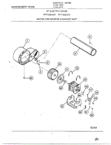 Motor, Fan Housing And Exhaust Duct parts for Frigidaire Dryer 7308-80C from AppliancePartsPros.com