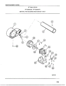 Motor / Fan Housing And Exhaust Duct parts for Frigidaire Dryer 8289-80C from AppliancePartsPros.com