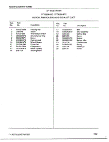 Motor / Fan Housing And Exhaust Duct Page 2 parts for Frigidaire Dryer 8289-80C from AppliancePartsPros.com