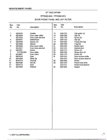 Door Front Panel And Lint Filter Page 2 parts for Frigidaire Dryer 8308A from AppliancePartsPros.com