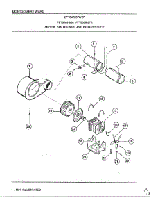 Motor / Fan Housing And Exhaust Duct parts for Frigidaire Dryer 8308A from AppliancePartsPros.com