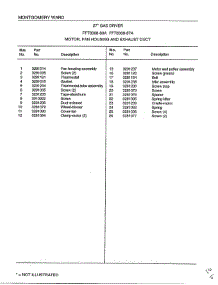 Motor / Fan Housing And Exhaust Duct Page 2 parts for Frigidaire Dryer 8308A from AppliancePartsPros.com
