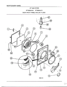 Door Front Panel And Lint Filter parts for Frigidaire Dryer 8589-80C from AppliancePartsPros.com
