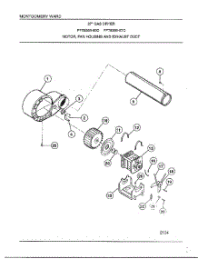 Motor, Fan Housing And Exhaust Duct parts for Frigidaire Dryer 8589-87C from AppliancePartsPros.com