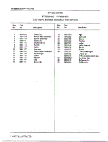 Gas Valve, Burner Assy And Sensor Page 2 parts for Frigidaire Dryer 8589-87C from AppliancePartsPros.com