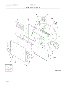 05 - Front Panel / Lint Filter parts for Frigidaire Dryer FRG5714KW0 from AppliancePartsPros.com