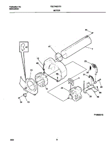 05 - P16m0019 Motor,Blower parts for Frigidaire Dryer FSE748GFS1 from AppliancePartsPros.com