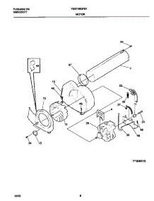 05 - P16m0019 Motor,Blower parts for Frigidaire Dryer FSG748GFS1 from AppliancePartsPros.com