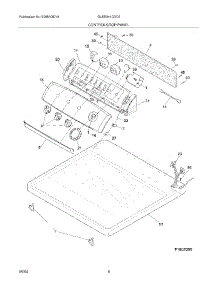 07 - Controls / Top Panel parts for Frigidaire Dryer GLER341CDC0 from AppliancePartsPros.com
