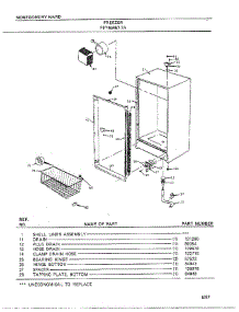 Freezer Page 5 parts for Frigidaire Freezer 46467A-7 from AppliancePartsPros.com