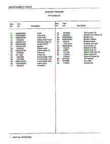 Upright Freezer Page 4 parts for Frigidaire Freezer 43359A from AppliancePartsPros.com