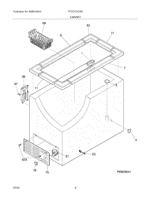 05 - Cabinet parts for Frigidaire Freezer FFC07C4CW3 from AppliancePartsPros.com